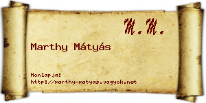 Marthy Mátyás névjegykártya
